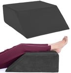 FOVERA Leg Elevation Pillow - Relieves Leg, Hip & Knee Pain, Ideal for Post-Surgical Recovery - Relieves Discomfort of Varicose Veins, Phlebitis, Leg Surgery (Medium: 24 x 20 x 8 Inch, Dark Grey)