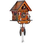 Kintrot Cuckoo Clock Black Forest House Antique Clock Wood Retro Pendulum Clock Wall Decor