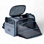 Husky & Purr BreezePod Cat Bag Carrier for Cats & Small Dogs | Airline Approved Expandable Pet Carrier | Breathable Anti-Scratch Cationic Polyester Dog Bag, Up to 9kgs
