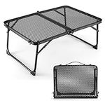 Odoland Portable Camping Table Ultralight Aluminum Folding Picnic Table Small Camp Table for Beach Hiking Backpacking Outdoor Indoor Picnic RV BBQ Black