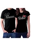 Matching Couple Shirts Set for Groom and Bride Couple T-Shirts Black XXL/S