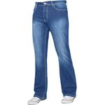 Enzo Mens Bootcut Wide Leg Jeans Stretch Bell Flared Denim Pants All Waist Sizes (28W / 32L, Light Blue)