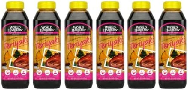 World Harbors Maui Mountain Teriyaki Sauce & Marinade Perfect for Fish, Chicken, Beef, Pork, Wings, Dumplings, Shrimp, Steak, Stir-Fries, Rice & Vegetables Made in USA 16-Fl Oz Bottle, (Pack of 6)