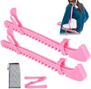 Hikeen Universal Ice Skate Guards with Shoulder Straps,Enhanced Stability Ice Skate Blade Guards,Non-Slip Hockey Skate Blade Protector for Adult and Kids