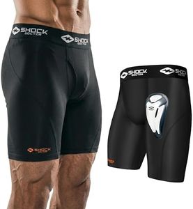 Shock Doctor 221 - Kompressionsshorts mit BioFlex-Protektor - Komfort und Kompression - Maximale Bewegungsfreiheit - Kontaktsport - Protektor