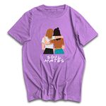 Soul Mates (Always Together) Women BFFs T-shirts (Small, Lavender)