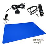 Static Care ESD Compliant Mat 16"x24"x.060", Wrist Strap, Ground Cord & Universal Snap Kit, Electrostatic Discharge Protection, Computer Repair Kit, Cellphone Mat Kit, Soldering Mat - Royal Blue