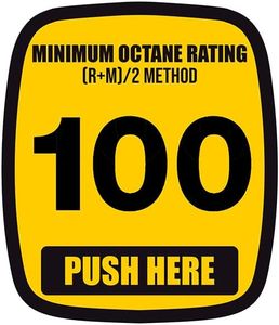 100 Minimum Octane Rating Gasoline Sticker (Fuel Pumps and Gas Stations (2 x 2.5 inch)