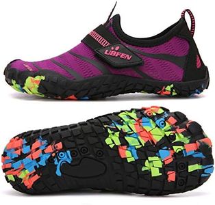 UBFEN Water Shoes for Kids Boys Girls Aqua Socks Barefoot Beach Sports Swim Pool Quick Dry Lightweight Toddler Little Big Kid B Purple 10 Toddler