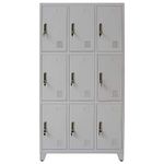 Panana Office Workplace Metal Locker Cabinet Storage Bathroom Shelf Card Holder Inner Mirror Locking Key (9 Door)