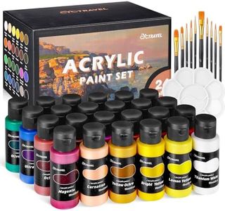 cyctravel Peinture Acrylique, 24 Couleurs de Peinture 60 ml, Acrylique pour la Peinture, le Bricolage et Autres Projets Artistiques, Adapté aux Débutants.
