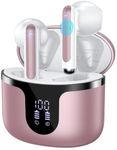 Wireless Earbuds, Bluetooth 5.4 in-Ear Headphones Wireless Bluetooth with ENC 4 Mics, Bluetooth Earbuds 50 Hour Noise-Cancelling Ear Buds with LED Indicator, IPX7 Waterproof for Sports/Work Rosa Gold