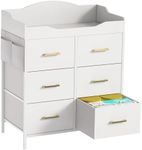White Changing Table Dresser with 6