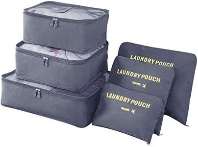Vicloon Organizador de Equipaje, 6 en 1 Set de Organizadores de Viajes, Impermeable Organizador de Maleta Bolsa Incluir 3 * Cubos del Embalaje del Recorrido y 3 * Bolsos de la Compresión (Gris)