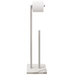 GZILA Free Standing Toilet Paper Holder Stand with Reserve, Marble Base Design Bathroom Stand Tissue Rolls Holder, 304 Stainless Steel Brushed Nickel