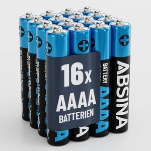 ABSINA 16x AAAA Batteries for Surface Pen, Tablet Pen and Much More - AAAA Battery 1.5 V Alkaline - Mini Batteries AAAA LR61 E96