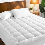 Bare Home Twin Extra Long Mattress Pad Cotton Top Mattress Cover - Fitted Mattress Pad Protector - 8" to 21" Deep Pockets - Cooling Breathable Air Flow - Plush Soft Noiseless Mattress Topper (Twin XL)