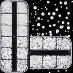2000Pcs White Half Round Pearls Nai