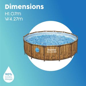 Bestway Steel Pro Max 14ft Round Above Ground Pool Set – Metal Frame, Windows