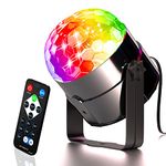 Mini Dj Disco Ball Party Stage Lights Sbolight Led 7Colors Effect Projector Karaoke Equipment for Stage Lighting With Remote Control Sound Activated for Dancing Christmas Gift KTV Bar Concert Birthday