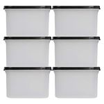 Cutting EDGE ANTI MICROBIAL SEAL, ANTI BACTERIAL protection Storage Containers Set Oval, Modular Kitchen, For Flour, Cereals, Snacks, Stackable, BPA Free, Modular, 1200ml, Set of 6, Black