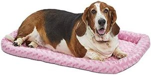 36L-Inch Pink Dog Bed or Cat Bed w/Comfortable Bolster | Ideal for Medium/Large Dog Breeds & Fits a 36-Inch Dog Crate | Easy Maintenance Machine Wash & Dry | 1-Year Warranty