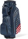 Bag Boy Revolver XP Golf Cart Bag, 14 Way 360⁰ Rotating Top with Full Length Individual Dividers, External Putter Tube, 9 Pockets, Navy/USA