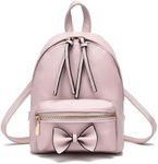 I IHAYNER Bowknot Mini Backpack Purse with Tassels Cute Small Backpack for Women Leather Little Bag Shoulder Bag for Ladies Light Pink