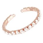 Rosemarie & Jubalee Women's Comfort Flex 6mm Crystal Rhinestone Bangle Cuff Bracelet transparent