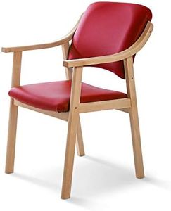 SUENOSZZZ - Silla Altea de Madera de Haya, Polipiel Color Rojo. Sillas para Comedor/Salon/habitacion | Silla geriatrica | Silla Madera | Mueble para recepcion | Silla Oficina | Sillas de Espera