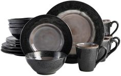 Gibson Dragonstone 16 pc Dinnerware Set Grey Stoneware, Gray -