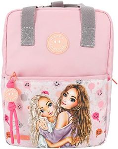 Depesche 12263 TOPModel Happy Together-Sac à dos en rose avec motif de modèles et Smile, sac à bandoulière réglable, multicolore