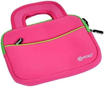 Contixo 10 Tablet Sleeve Bag Compatible K101 Kids Tablet, Amazon Fire HD 10 Kids Edition, Kindle Fire HD 10.1 Inch with Accessory Pocket (Red)
