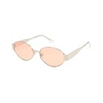 4Flaunt Retro Oval Sunglasses For Women & Men | Trending, Stylish & Durable Metal Frame Vintage 90s Sunglasses With UV 400 Protection Lenses (C5 - Gold/Pink)