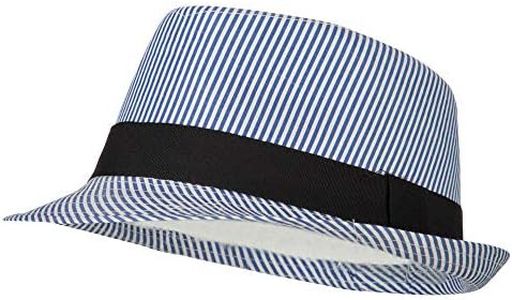 e4Hats.com Kid's Striped Polyester Fedora Hat - Blue OSFM