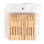 ANTETOK 100pcs Bamboo Fruit Forks, Disposable Bamboo Forks, Two Prongs Fruit Forks,Cocktail Forks, Fruit Fork 9cm, Mini Food Picks for Cocktail, Fruit, Pastry and Dessert