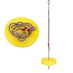 REZNOR Plastic Disc Hanging Tree Rope Swing Round Seat for Kids Children Playground Garden Outdoor Indoor Play Activity Adjustable Height, Weight Capacity‐ 120Kg, Yellow