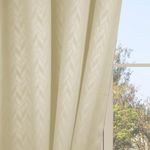 LINENWALAS 100% True Blackout Curtains 8 Feet Long - Set of 2 Panels, Herringbone Embossed Design Complete Light Block, Thermal Insulated & Noise Reducing Room Darkening Curtains (Beige)