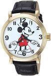 Disney Mickey Mouse Adult Vintage Articulating Hands Analog Quartz Watch, Silver/White/Blk