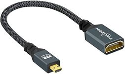 Twozoh Micro HDMI to HDMI Adapter Cable, Nylon Braided Micro HDMI Male to HDMI Female Cord (Type D to Type A) Support 4K/3D Compatible with GoPro Hero 7 Black 5 4 6 and Other Action Camera