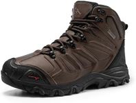 NORTIV 8 Men's Ankle High Waterproof Hiking Boots Outdoor Lightweight Shoes Trekking Trails Armadillo,Size 12,Dark Brown,160448_M-L