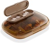 Portable Small 6 Day Pill Case-Three Meals a Day, Mini Portable Seal, Moisture-Proof Medicine, Drug Box, Portable Travel Pill Dispenser, Stylish Medications & Supplements Organizer(6 Grid) (COFFEE(6GRID))