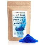 75G Blue Spirulina Powder 100% Natural Phycocyanin Vibrant Blue Colour Premium Quality Vegan Superfood Packed with Antioxidants, Protein, Vitamins & Amino Acids, Nutrient-Dense Immune System Booster