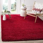 Heaven World Hand Woven Shaggy Carpet Plus Rug for Living Room, Bedroom and Polyester Anti Slip Fluffy Fur Rug Shaggy Carpet & Modern Carpet, Home Decor Shag Rug (6x8 Feet, Red)