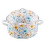 McSunley 6 Quart Porcelain Enamel Dutch Oven, Floral