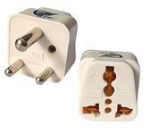 Vadda Bai US, UK to India Plug Converter Type D Travel Adapter for USA, England, Japan, Australia, Canada Plug to Indian Power Socket (1 Adapter) White