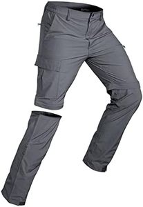 Wespornow Men's-Convertible-Hiking-Pants Quick Dry Lightweight Zip Off Breathable Cargo Pants for Outdoor, Fishing, Safari (Light Grey, 4X-Large)