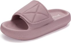 Joomra Slides for Women and Men Recovery Supportive Athletic Pillow Slippers Sandals | Adjustable Strap | Dual Cushioned Thick Sole, Adjustable | Blush, 7.5-8.5 Women/6-7 Men