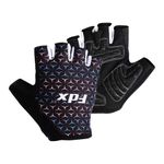 FDX All Day Half Finger Cycling Gloves - Gel Padded, Anti-Slip, MTB Gloves Breathable Fingerless Mitts for Cycling (Vega-Black, M)