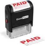 Paid with Check and Date - ExcelMark Self-Inking Rubber Stamp - A1539 Red Ink